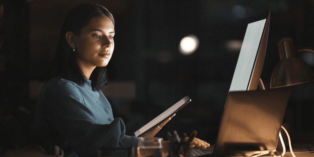 Woman at computer