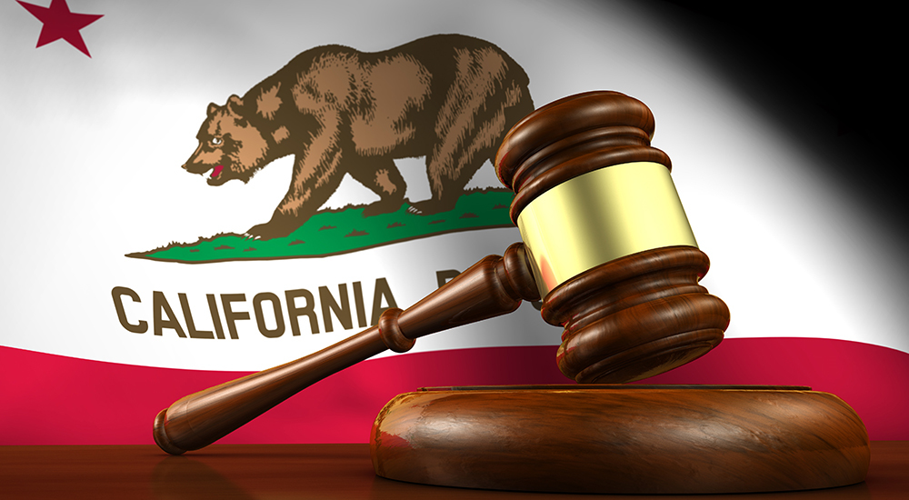 california flag and gavel