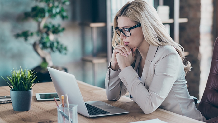 Businesswoman with laptop