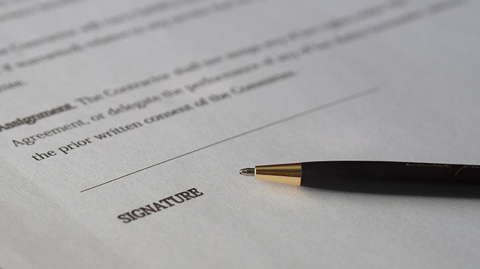 Contract signature line