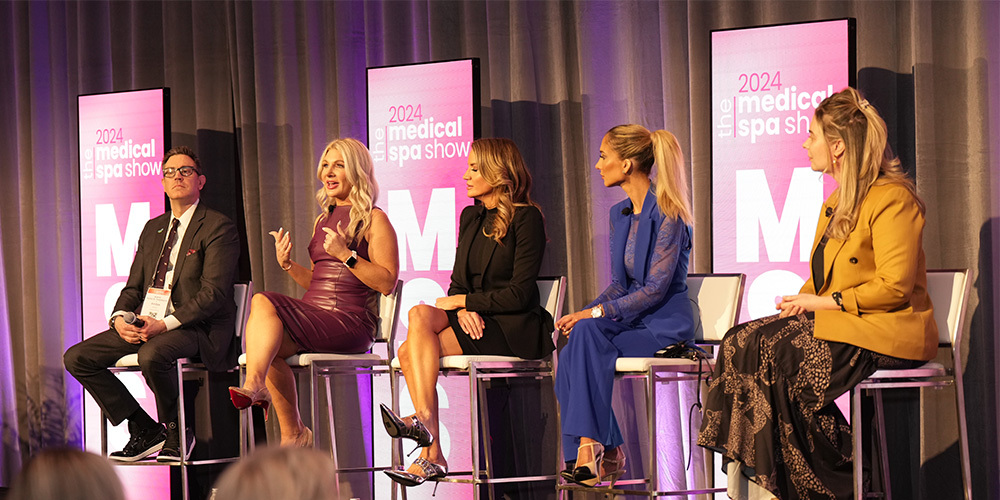 Panel with five speakers at Medical Spa Show 2024