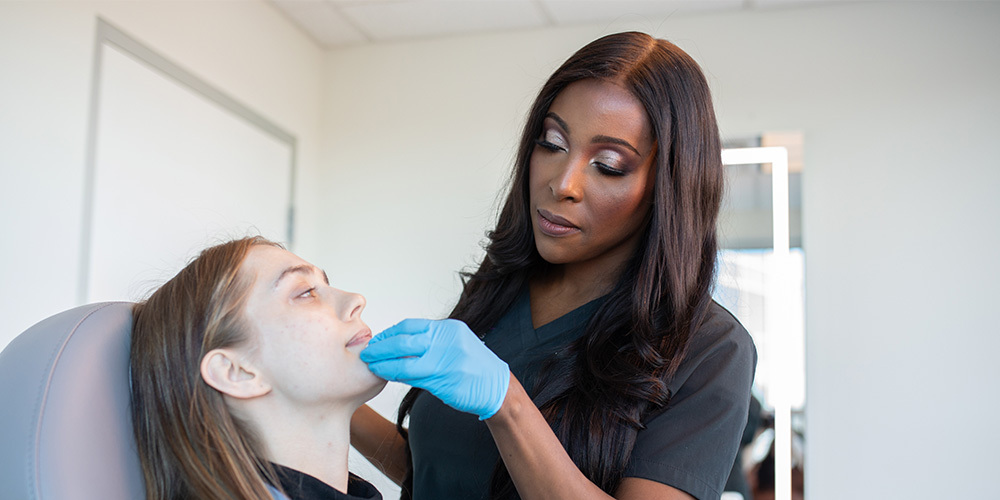 Audrey Rose, NP, with patient