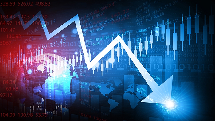 Stock graph in dowturn