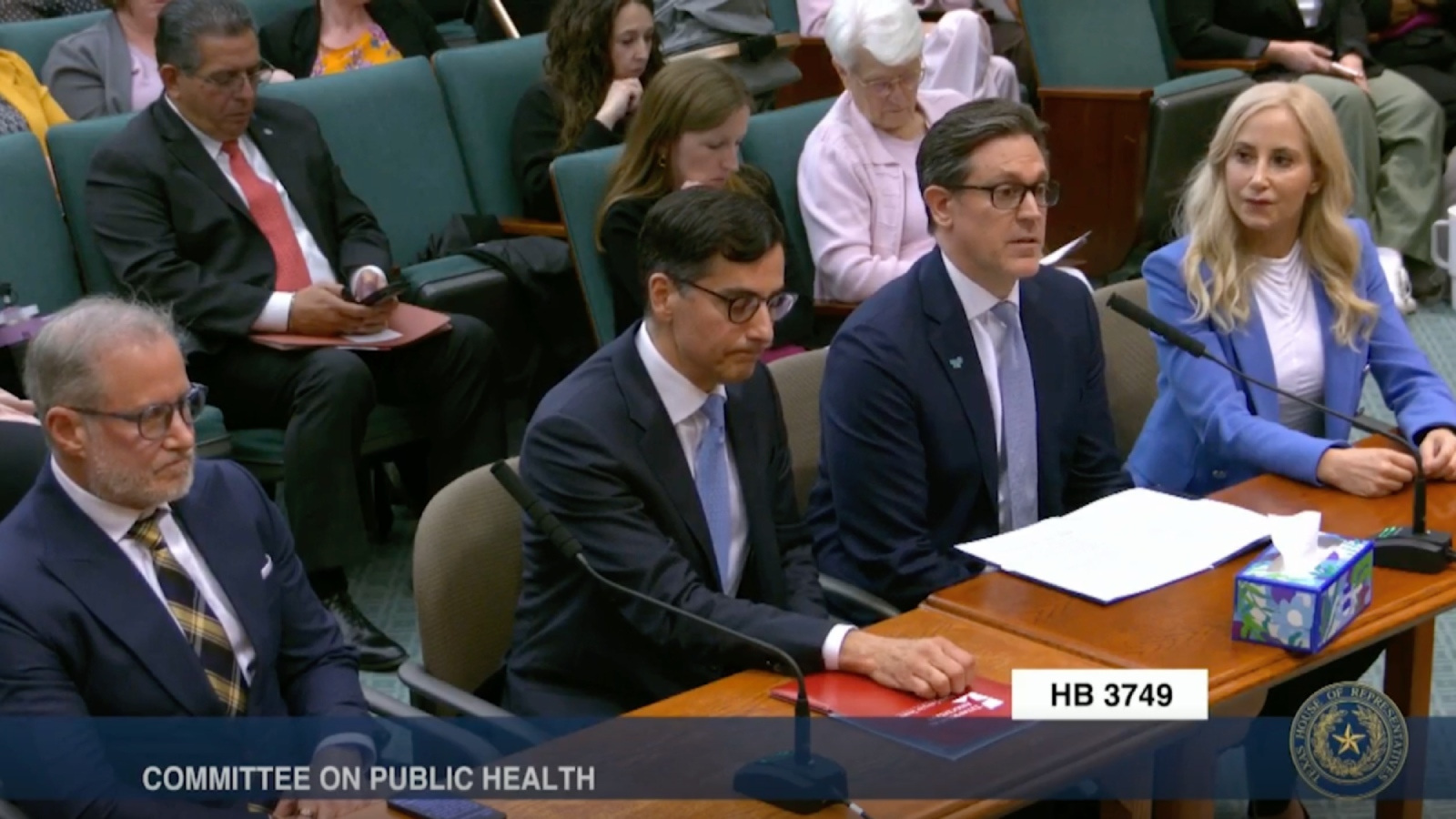 Alex Thiersch, JD, and Dr. S. Alexis Gordon, MD, FACS, speak during the public hearing for HB 3749.